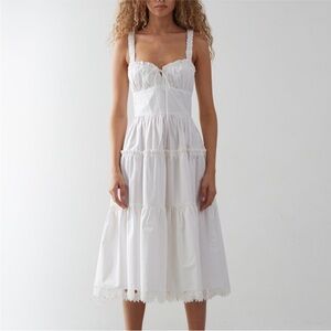 Delfi Collective Penelope Corset Tiered  Midi Dress